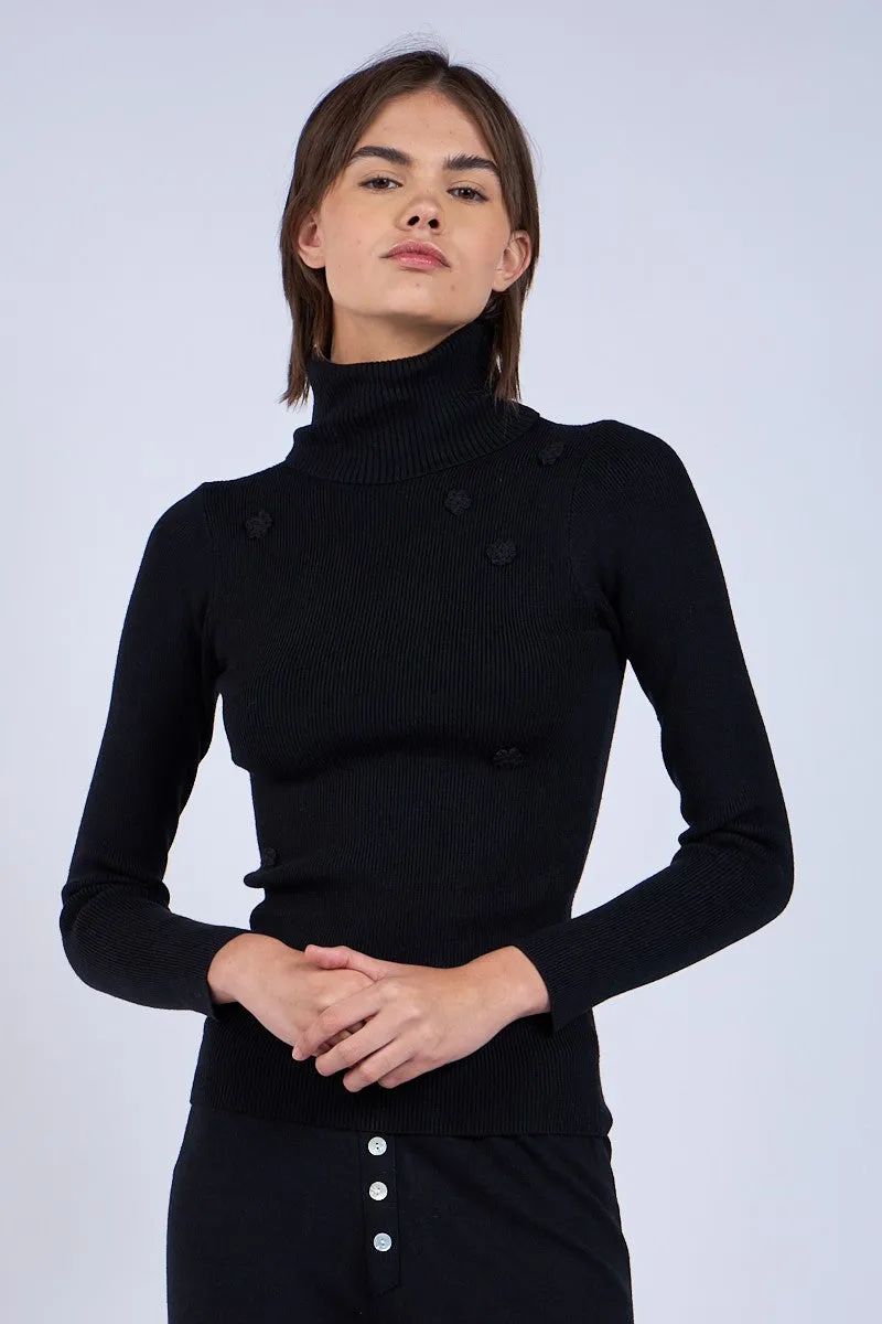 Tessa Flower Turtleneck