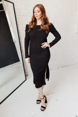 The Perfect Night Sweater Dress in Black