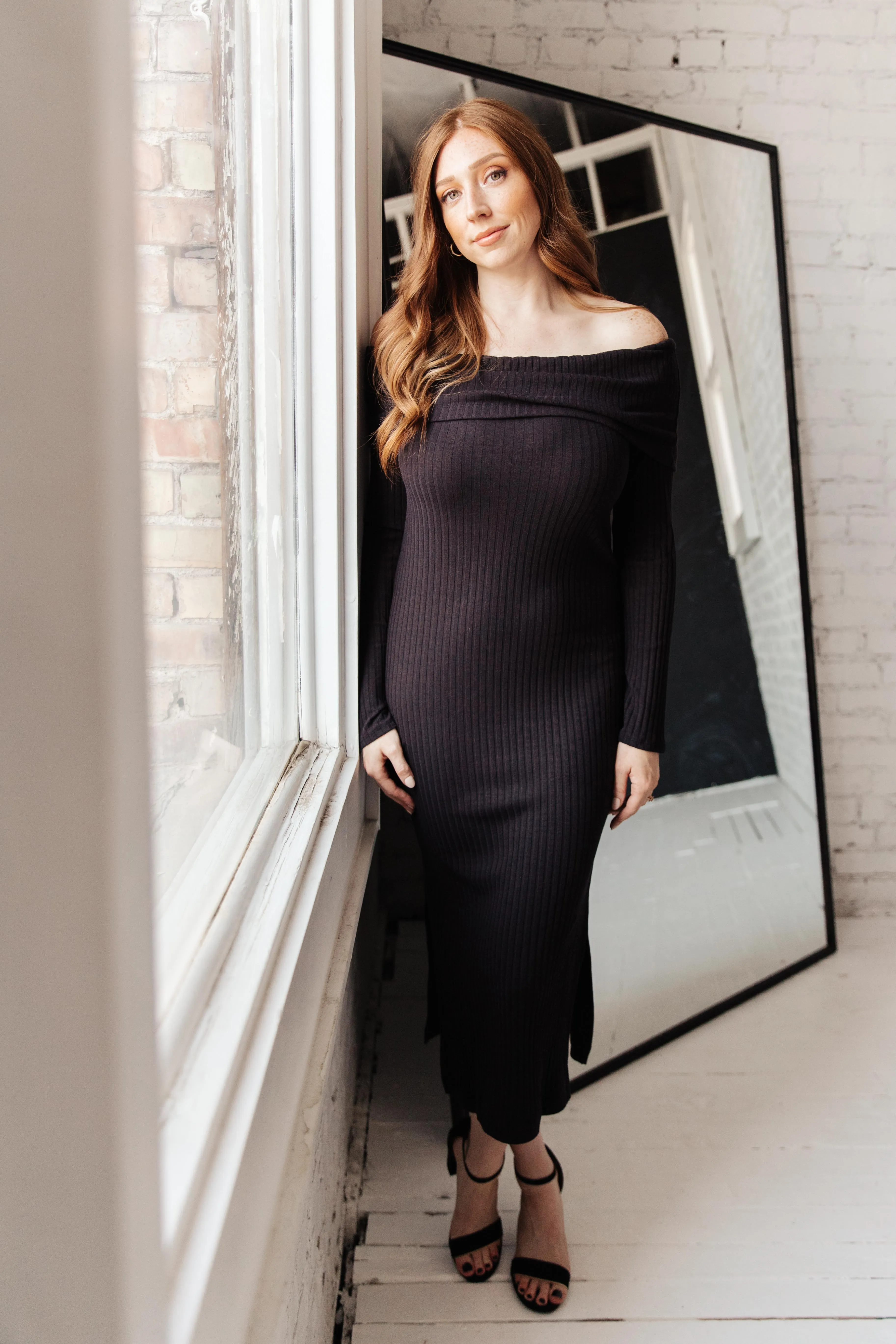 The Perfect Night Sweater Dress in Black