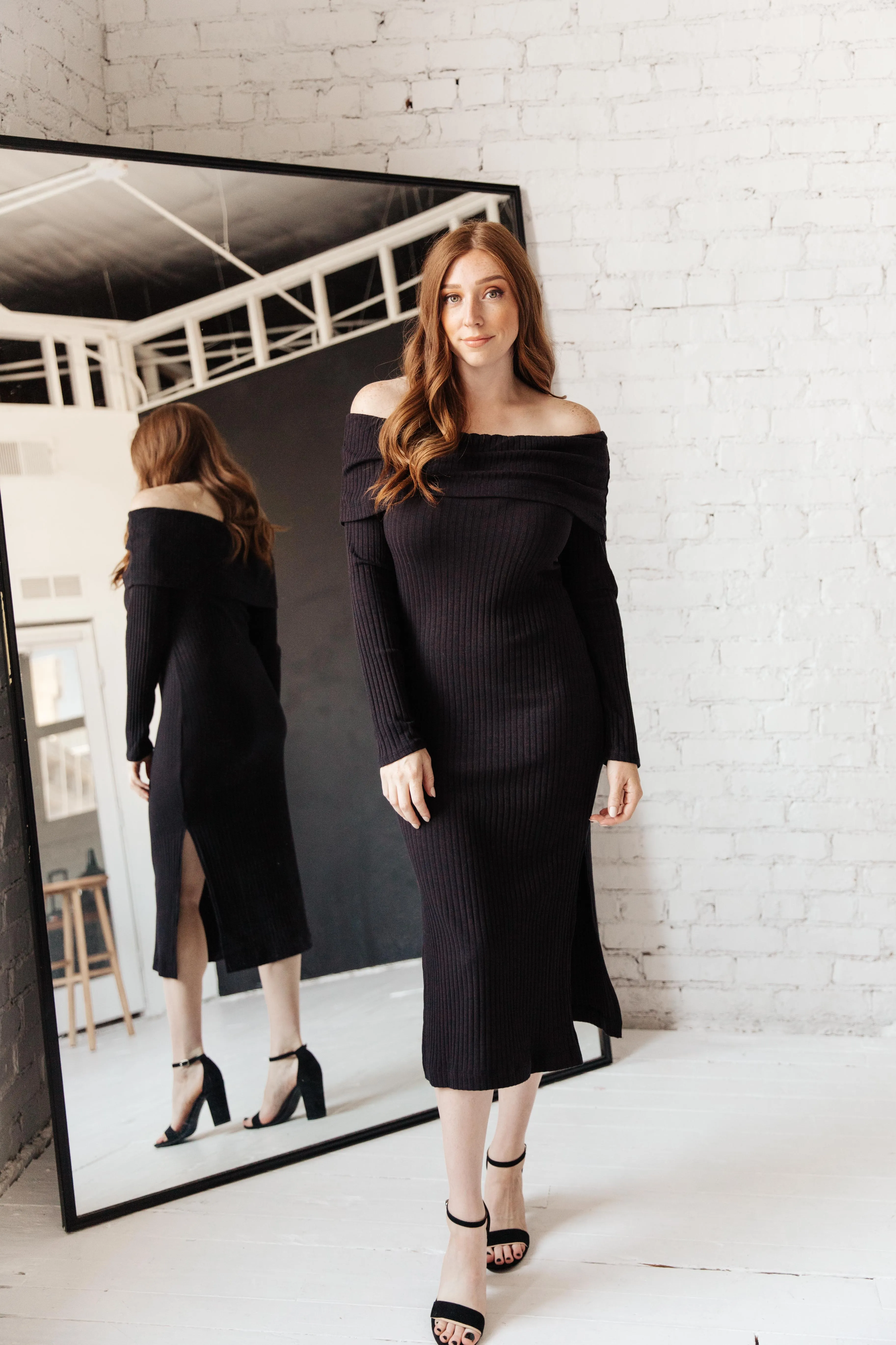 The Perfect Night Sweater Dress in Black