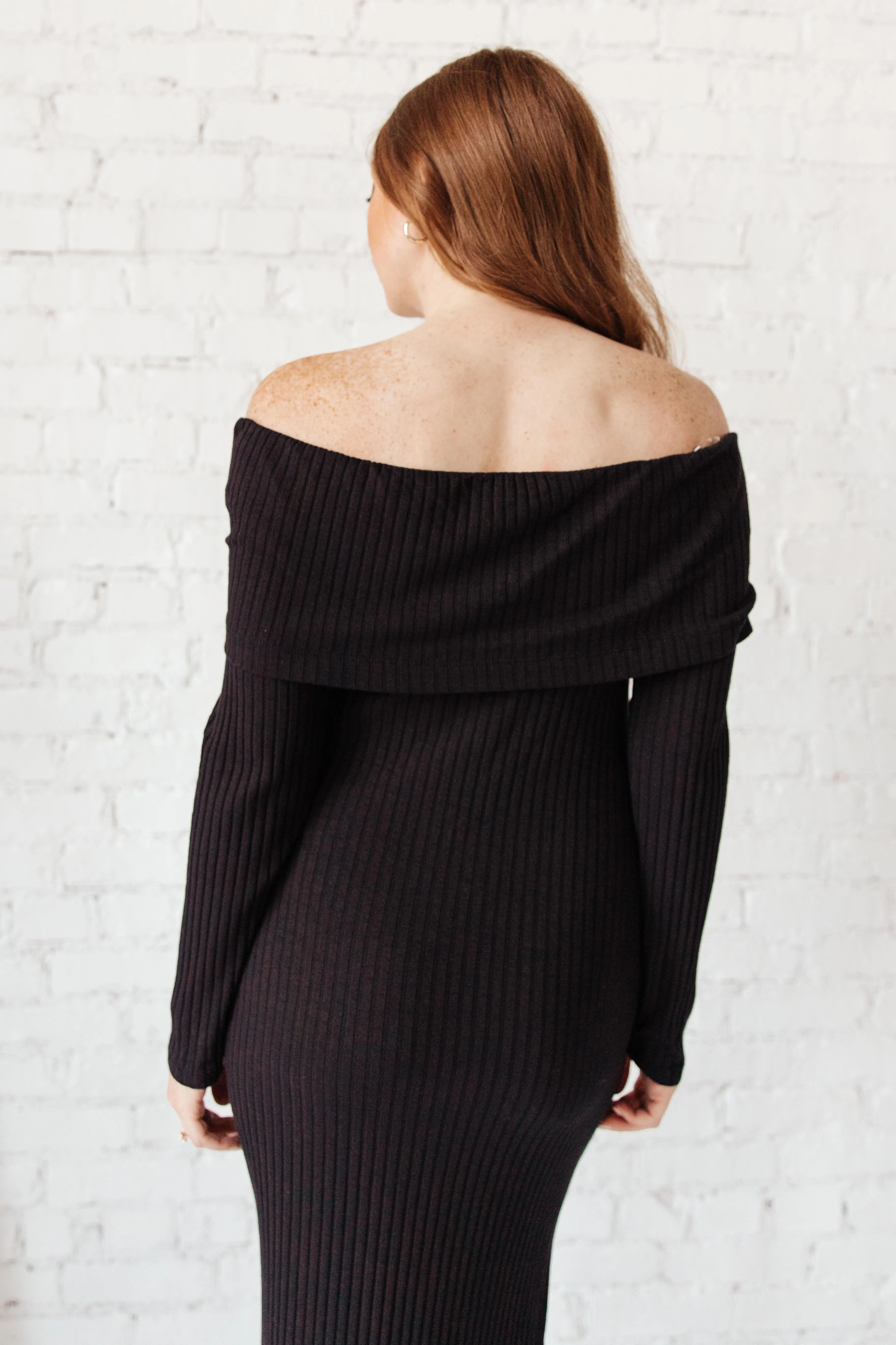 The Perfect Night Sweater Dress in Black