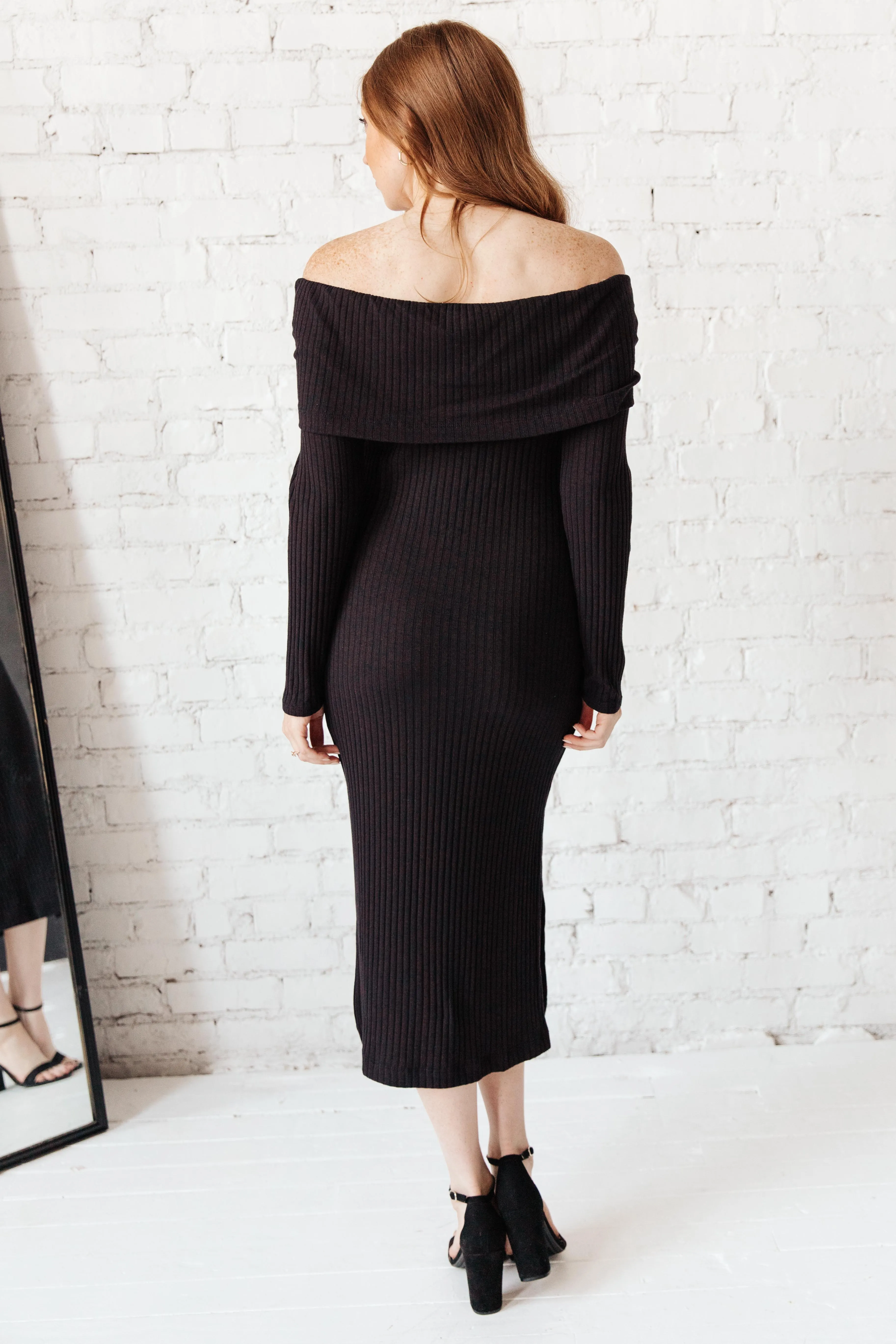 The Perfect Night Sweater Dress in Black