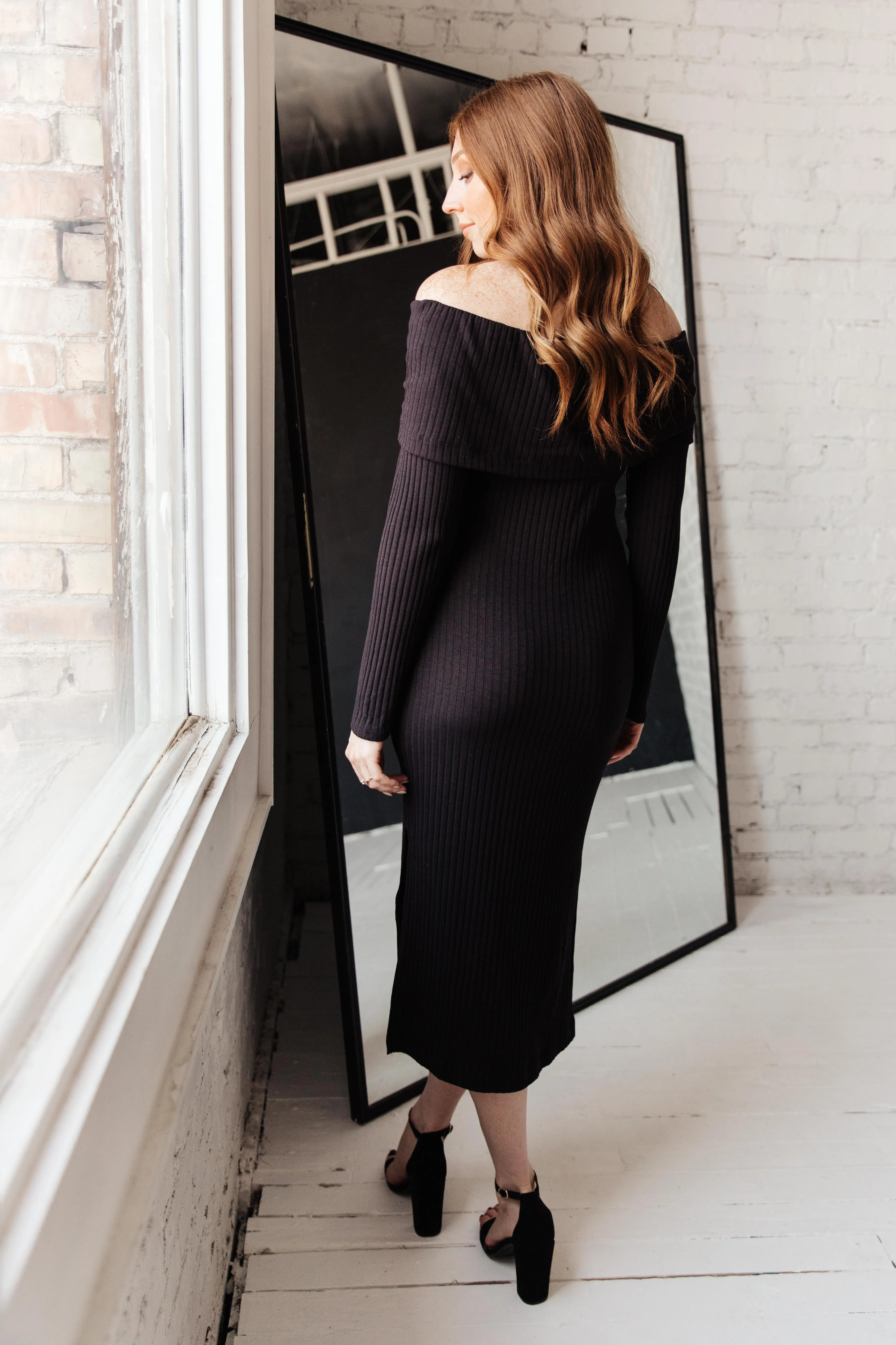 The Perfect Night Sweater Dress in Black