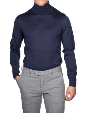 Turtle Neck Jumper Blue