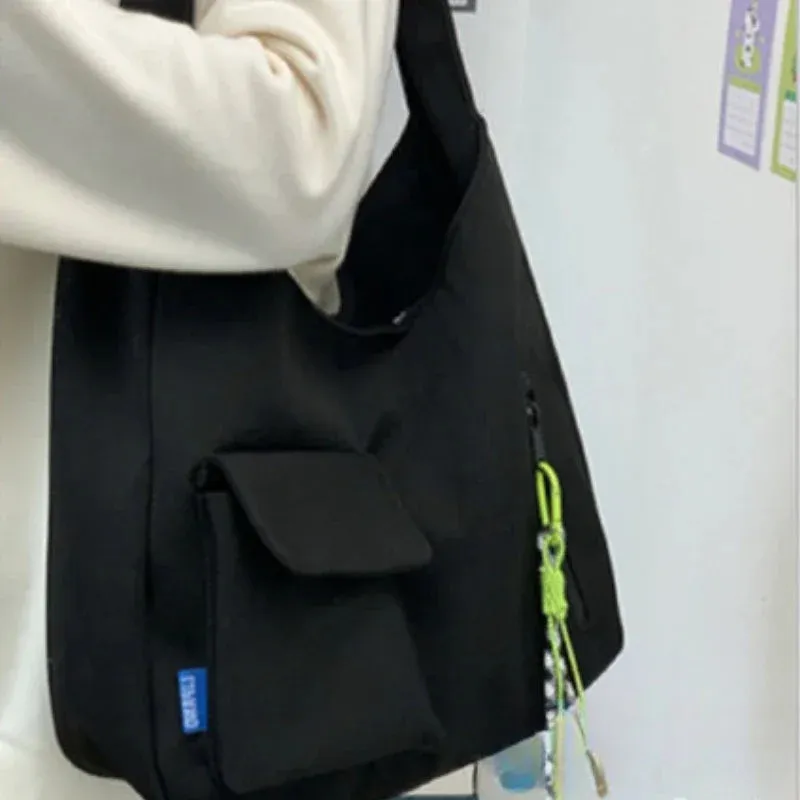UAKISS  -  2024 High-capacity Solid Korean Grunge Underarm Bag Men Women All Match Students Shoulder Bags Streetwear Preppy Y2k Handbags