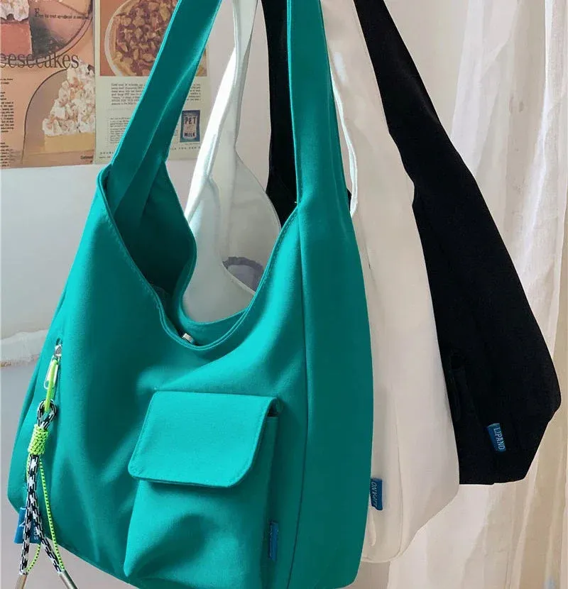 UAKISS  -  2024 High-capacity Solid Korean Grunge Underarm Bag Men Women All Match Students Shoulder Bags Streetwear Preppy Y2k Handbags