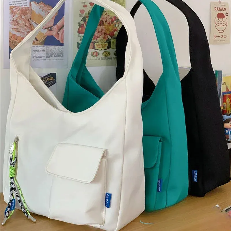UAKISS  -  2024 High-capacity Solid Korean Grunge Underarm Bag Men Women All Match Students Shoulder Bags Streetwear Preppy Y2k Handbags