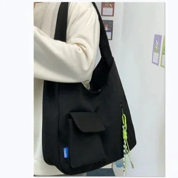 UAKISS  -  2024 High-capacity Solid Korean Grunge Underarm Bag Men Women All Match Students Shoulder Bags Streetwear Preppy Y2k Handbags