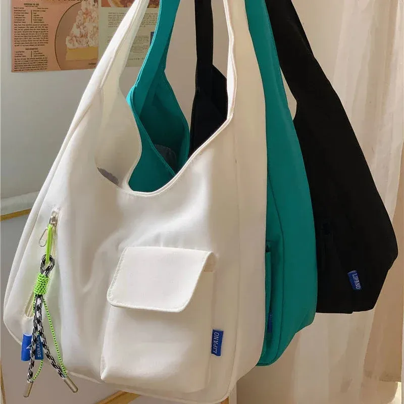 UAKISS  -  2024 High-capacity Solid Korean Grunge Underarm Bag Men Women All Match Students Shoulder Bags Streetwear Preppy Y2k Handbags