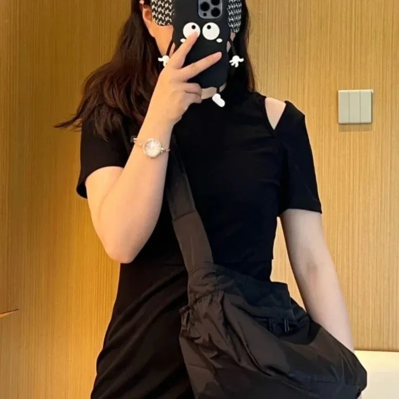 UAKISS  -  2024 New Canvas Casual Pocket Women's Handbags Y2k Aesthetic All Match Grunge Shoulder Bag Solid Korean Trendy Crossbody Bags