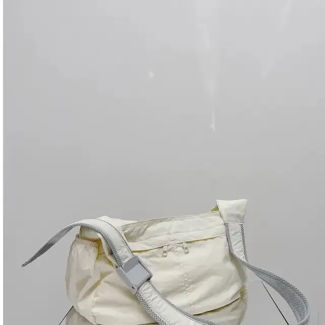 UAKISS  -  2024 New Canvas Casual Pocket Women's Handbags Y2k Aesthetic All Match Grunge Shoulder Bag Solid Korean Trendy Crossbody Bags