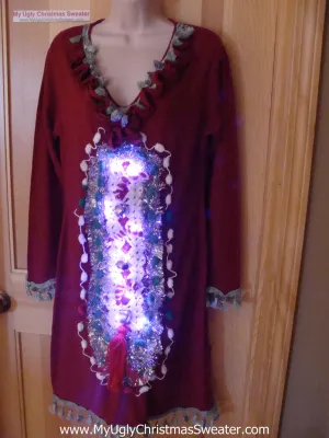 Ugly Christmas Sweater Party Tacky Dress with Lights (d45)