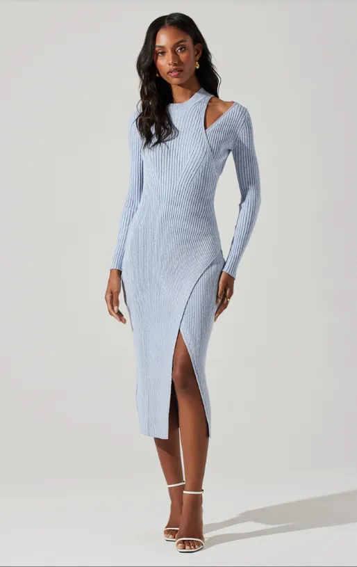 Vasanta Sweater Dress Blue Space Dye
