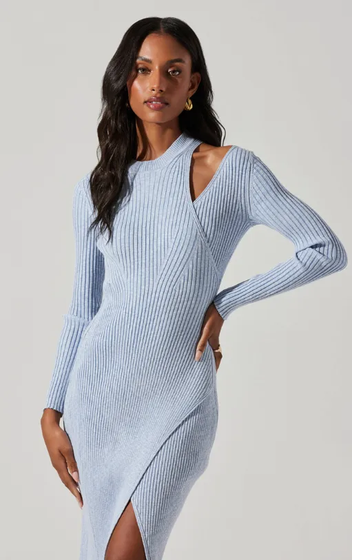 Vasanta Sweater Dress Blue Space Dye