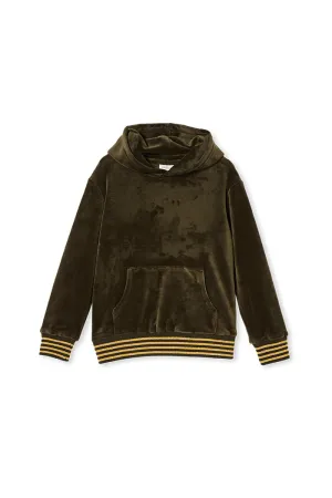 VELOUR TIPPING HOOD