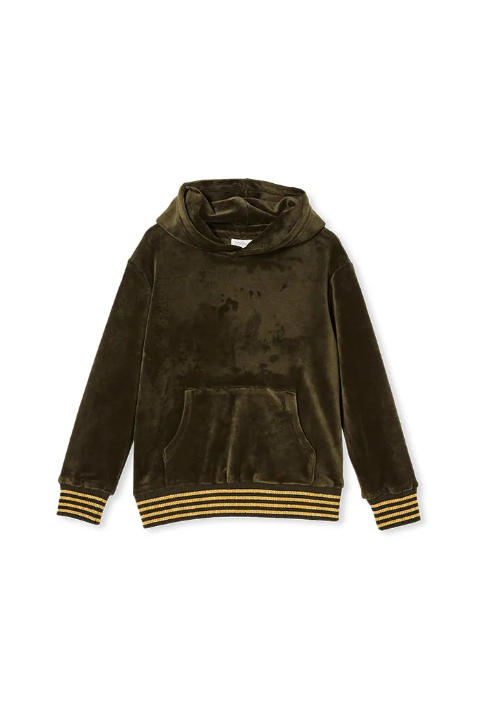 VELOUR TIPPING HOOD