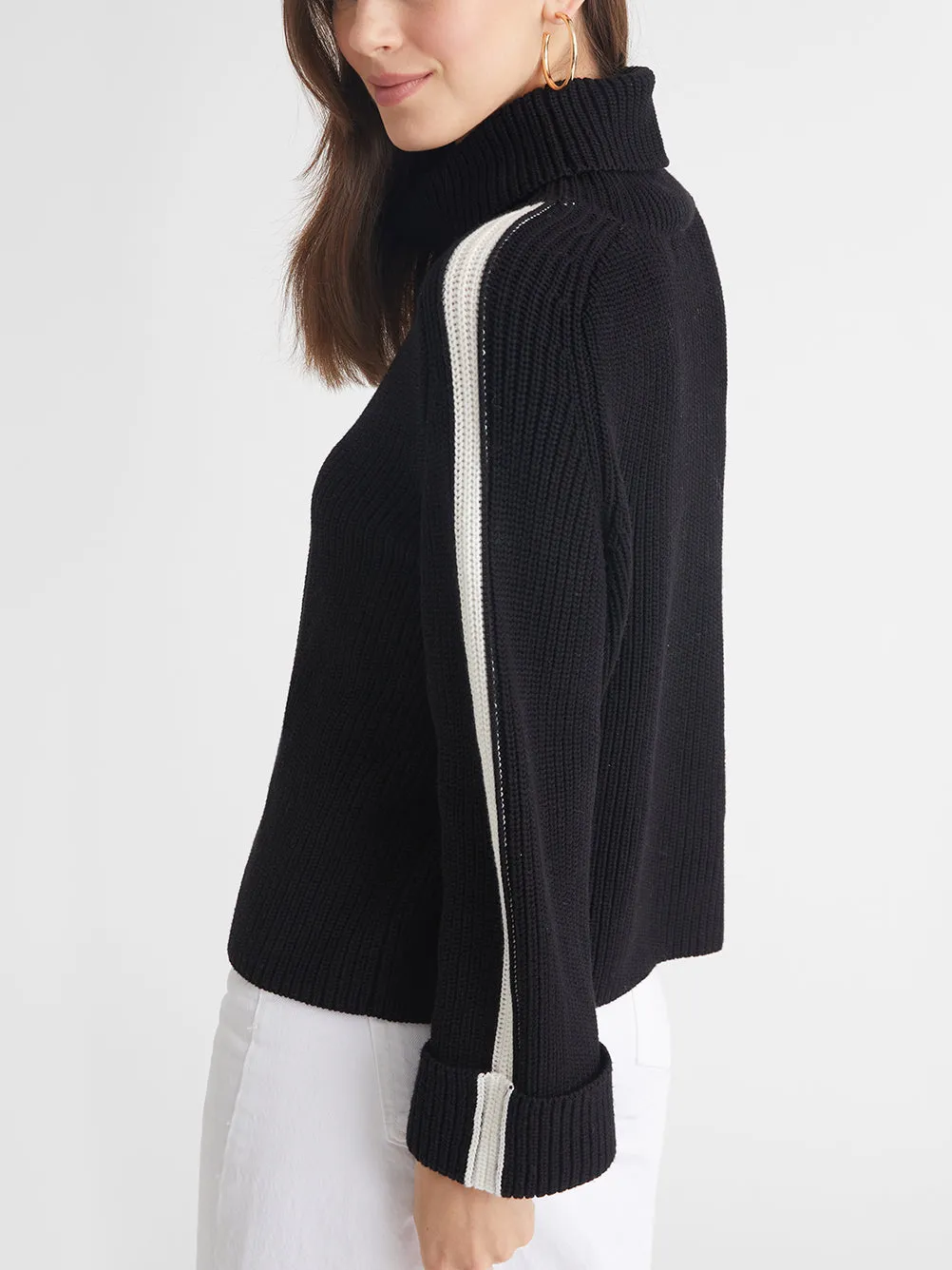 Vida: 100% Cotton Tipped Turtleneck Sweater