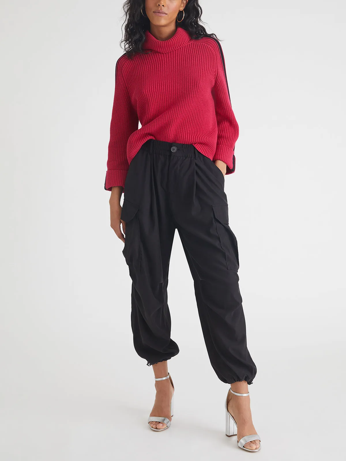 Vida: 100% Cotton Tipped Turtleneck Sweater