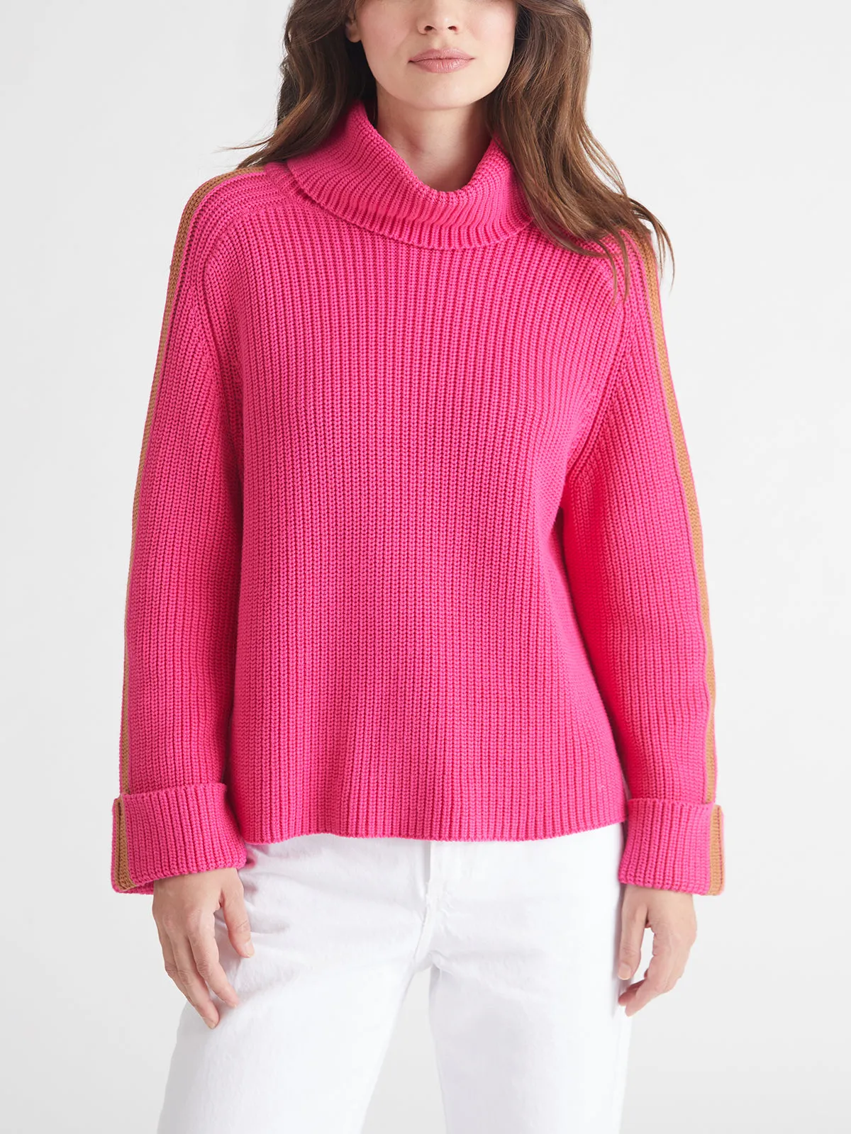 Vida: 100% Cotton Tipped Turtleneck Sweater