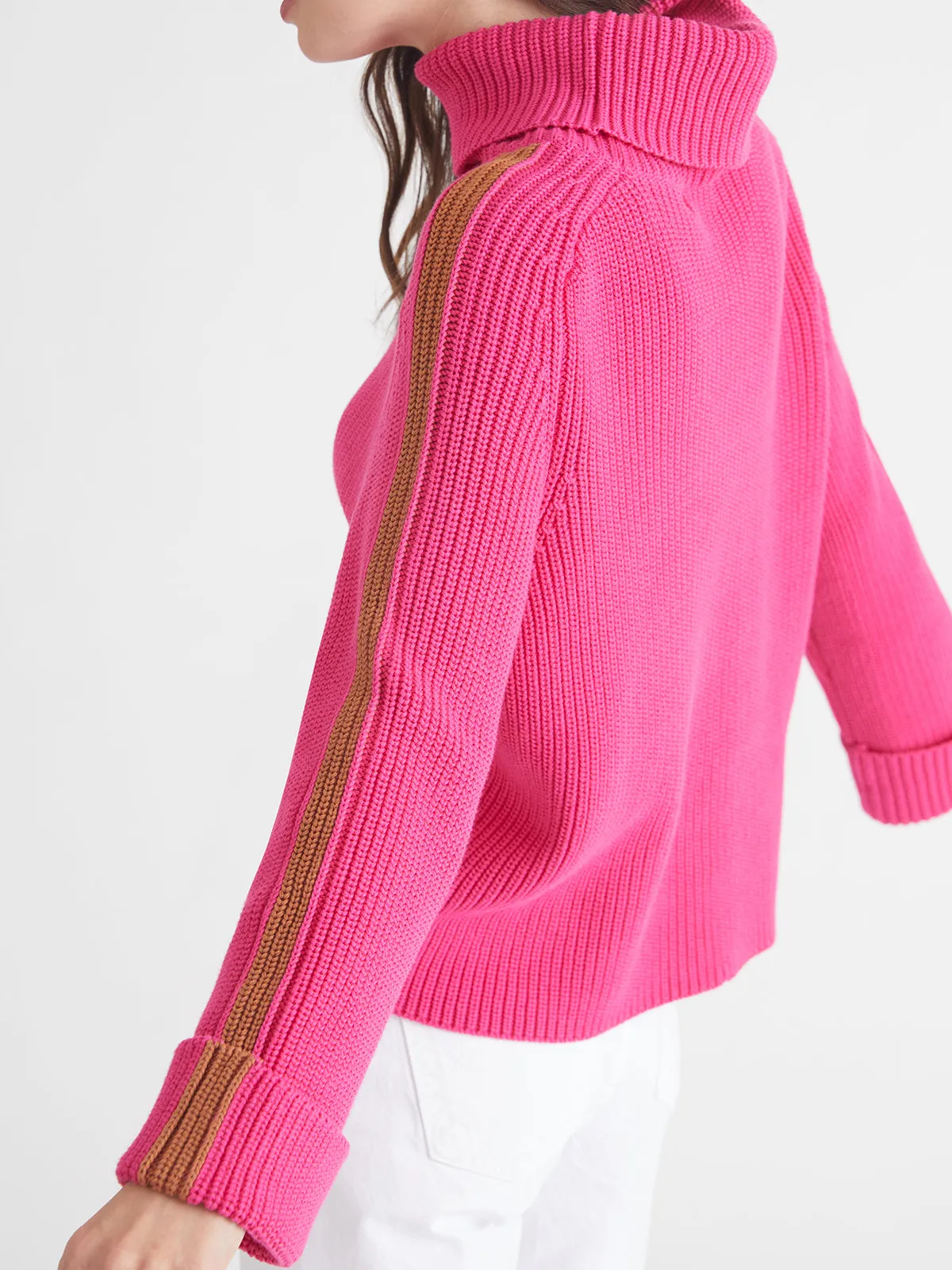 Vida: 100% Cotton Tipped Turtleneck Sweater