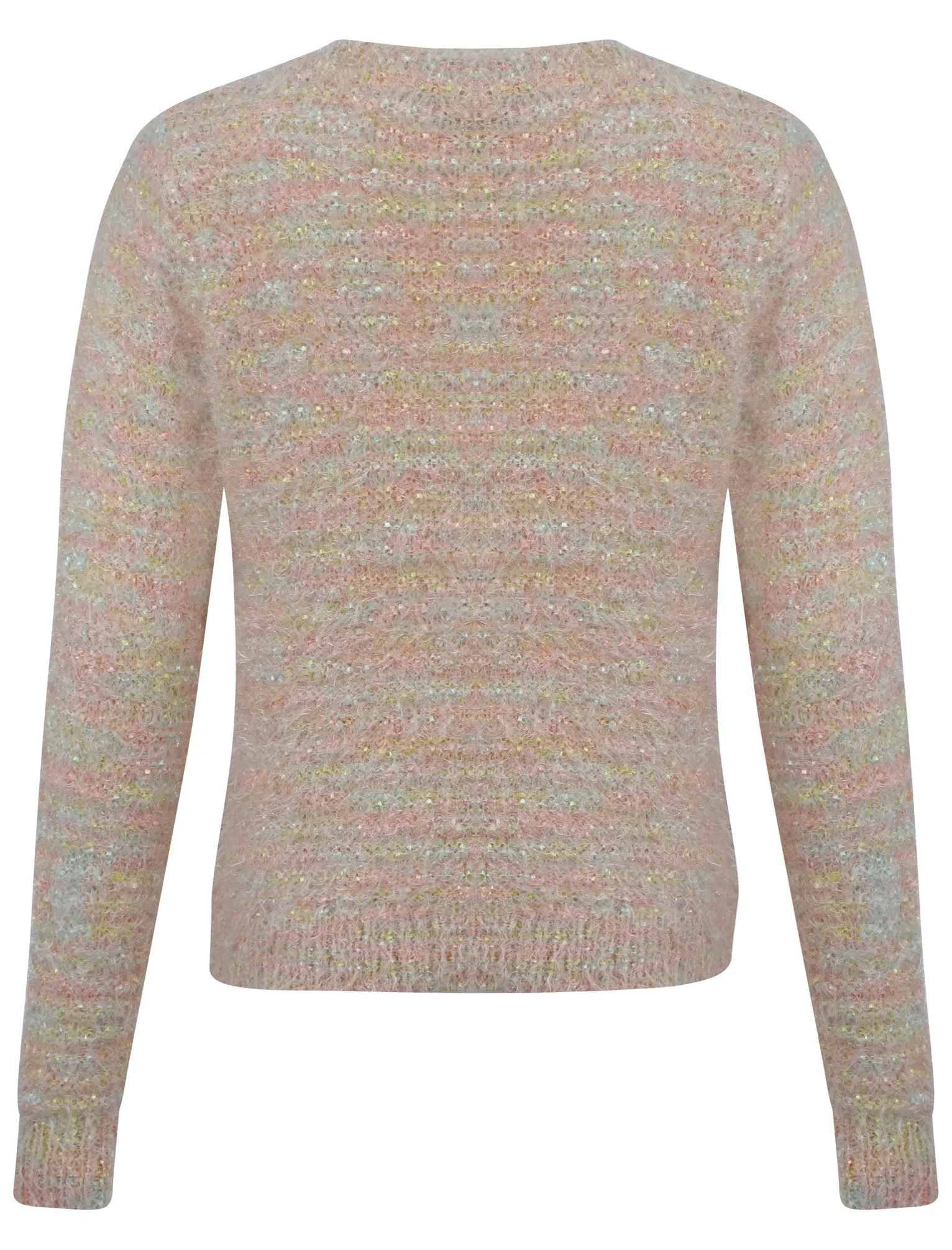 Womens Amara Reya Sweet Pea Crew Neck Jumper in Scallop Shell and Multicolour Twist