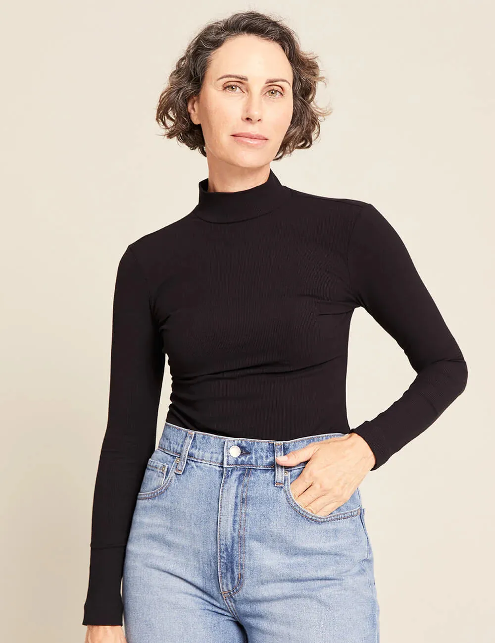 Women's Ribbed Turtleneck Top